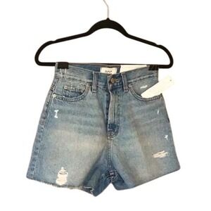 BDG NWT High-Waisted A-Line Distressed Denim Jean Shorts Light Wash Size 26‎